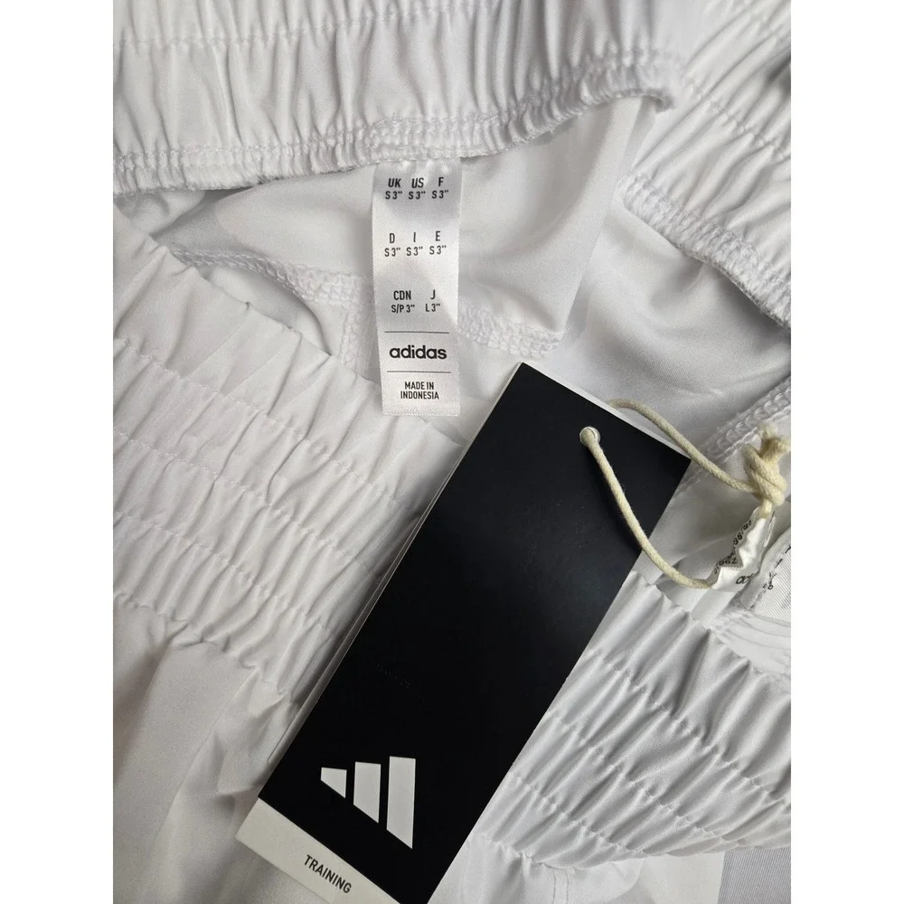 Adidas Pacer Training Shorts White High Rise 3 Inch Inseam Womens Small NEW